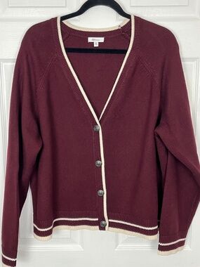 Reitmans Cardigan Burgundy Size XXL